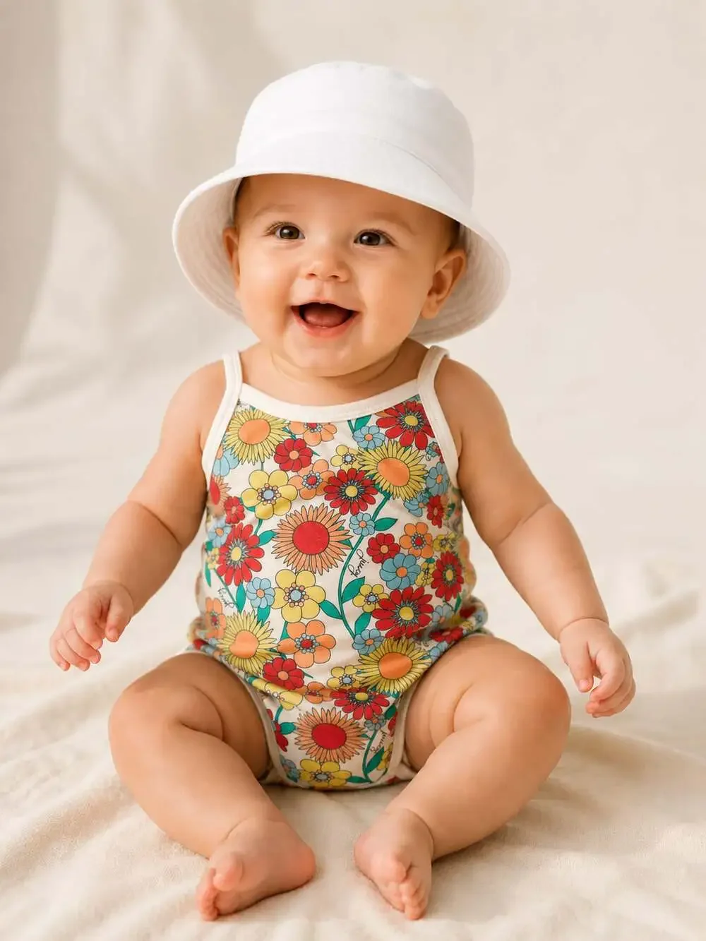 Juicy Couture Flower Tank Snap Button Onesie, 3-6 Month